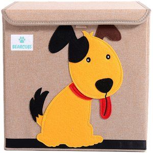 NWT Bearcubs Toy Box - Folding Canvas Small Cube Toy Chest for Toy Storage NEW